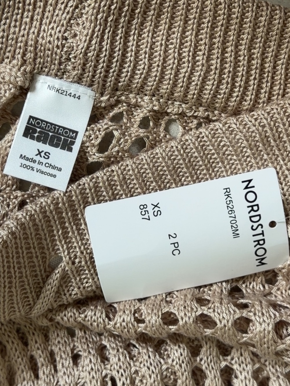 Nordstrom Rack Beige Open-Knit Two-Piece Set - Picture 4 of 5
